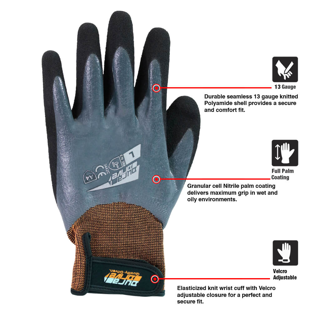 DuraDrive Barricade Liquid Resistant Double Dipped Nitrile Gloves - Image 4