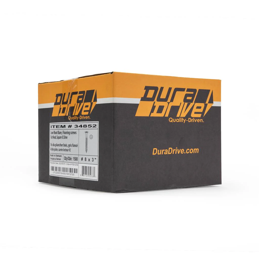 DuraDrive #8 x 3 in. Flooring Screws, Black, Flat Head, Square (1,500 Per Box) - Image 2