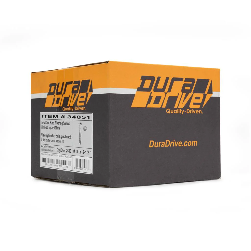 DuraDrive #8 x 2-1/2 in. Flooring Screws, Black, Flat Head, Square (2,500 Per Box) - Image 2