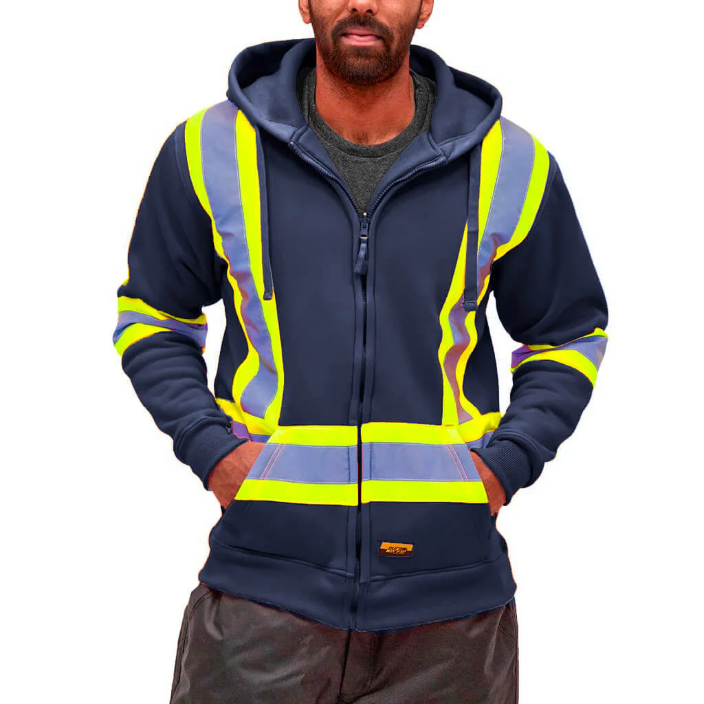 DuraDrive Men's 4 in. Hi-Vis Reflective Stripes Hooded Jacket - Image 10