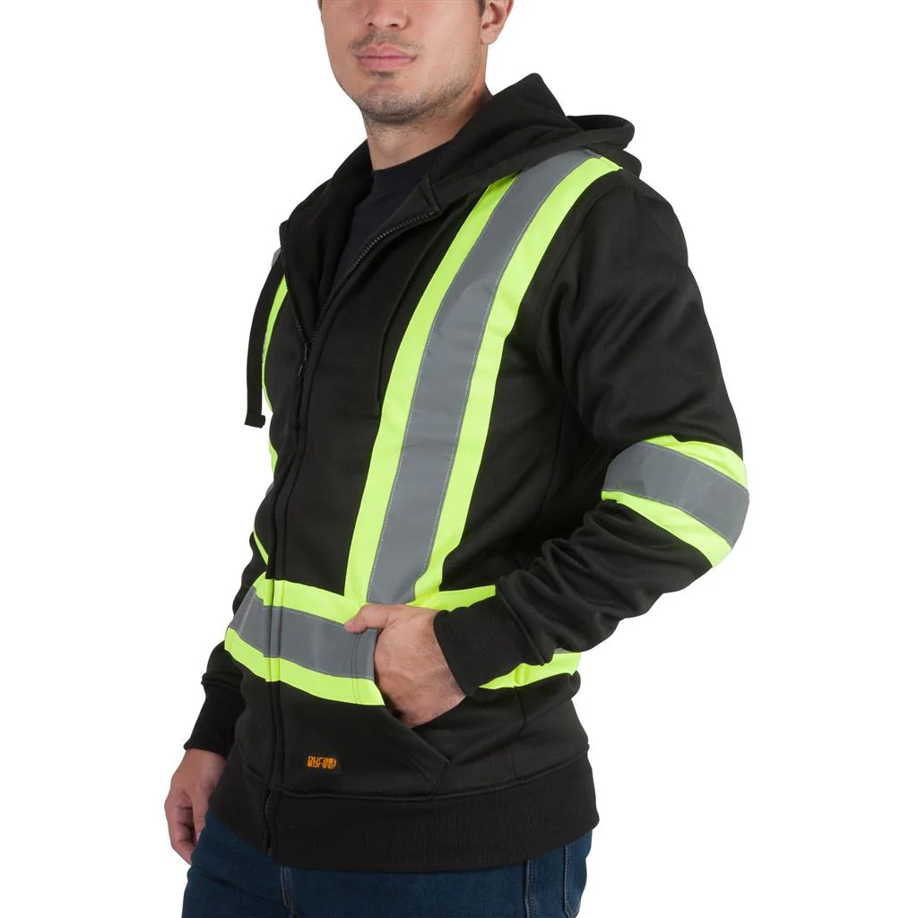 DuraDrive Men's 4 in. Hi-Vis Reflective Stripes Hooded Jacket - Image 15