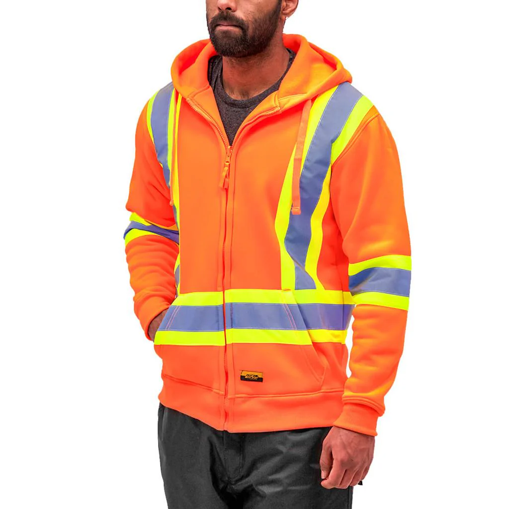DuraDrive Men's 4 in. Hi-Vis Reflective Stripes Hooded Jacket - Image 4
