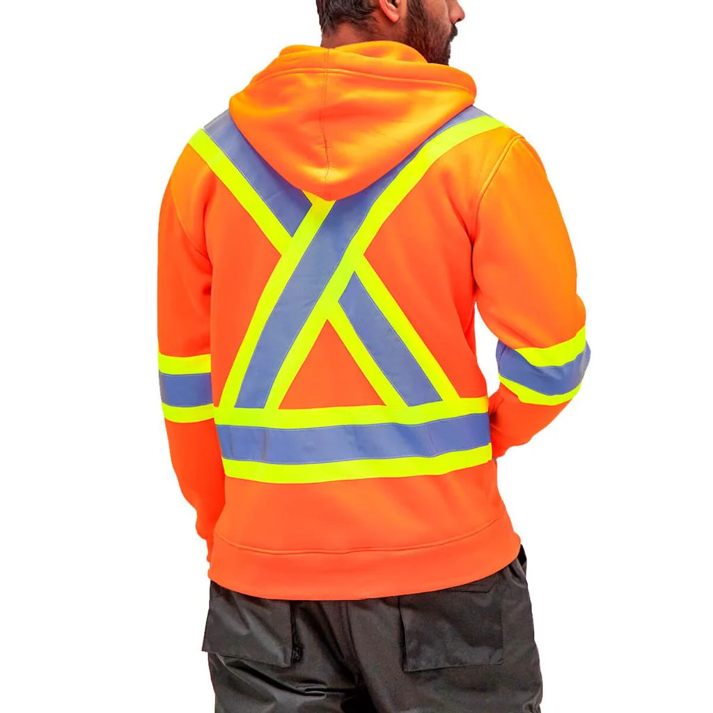 DuraDrive Men's 4 in. Hi-Vis Reflective Stripes Hooded Jacket - Image 5