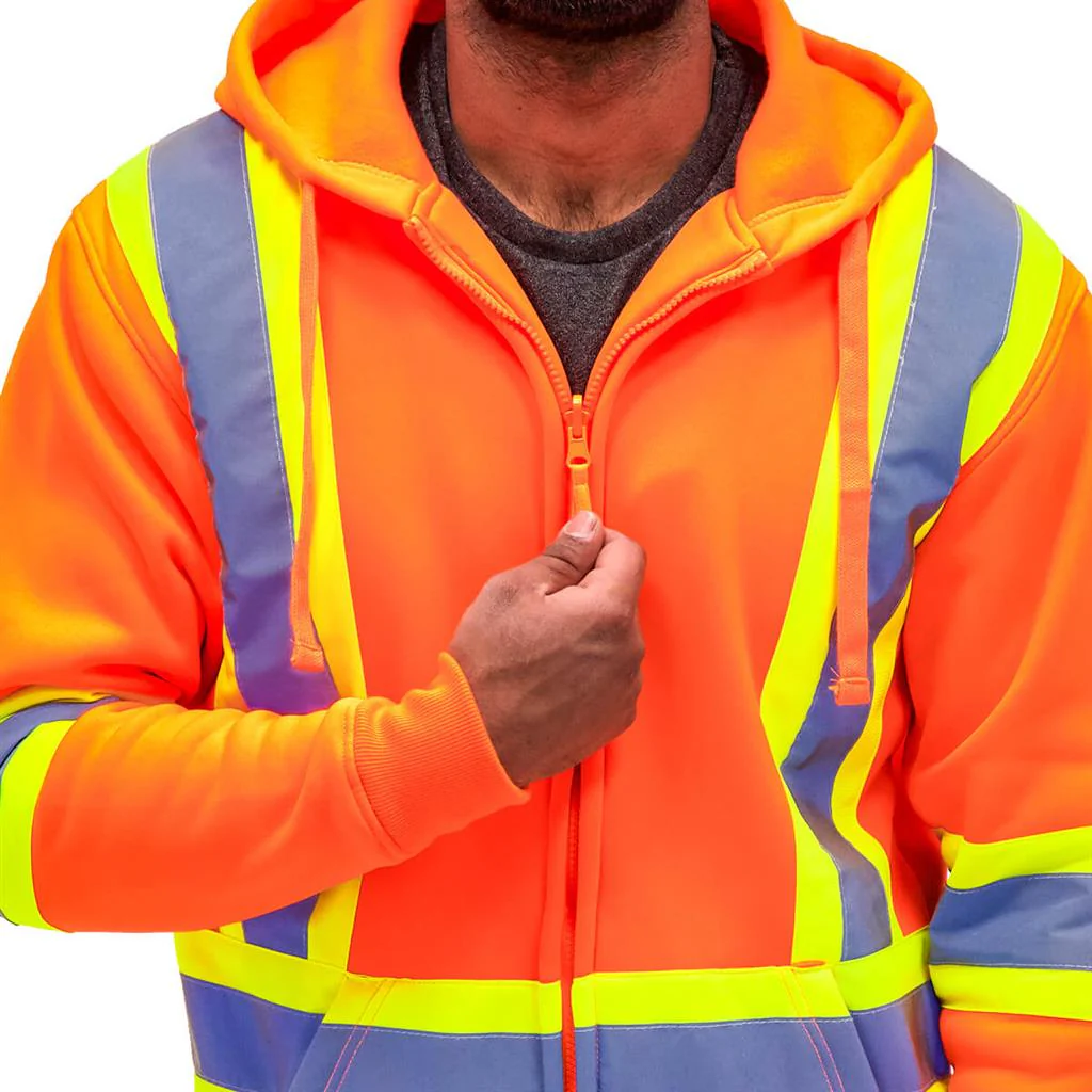 DuraDrive Men's 4 in. Hi-Vis Reflective Stripes Hooded Jacket - Image 6