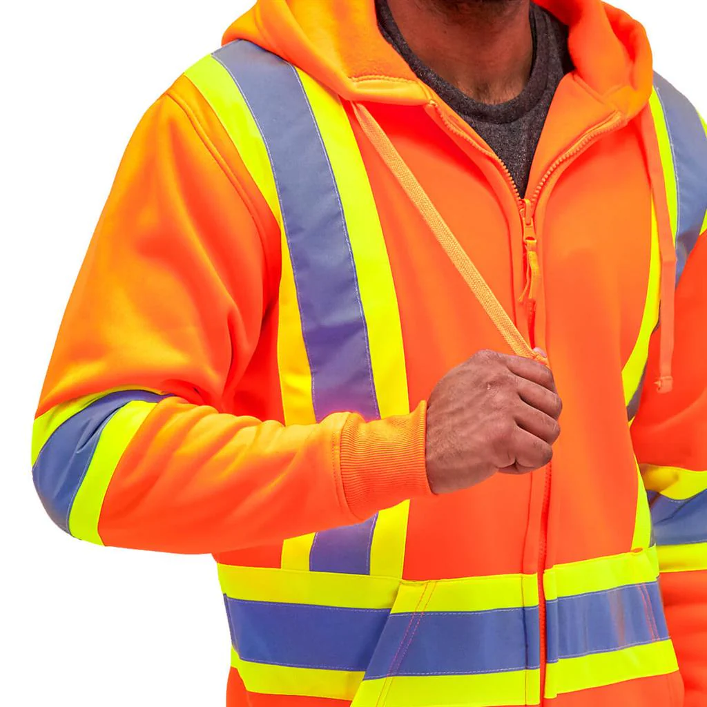 DuraDrive Men's 4 in. Hi-Vis Reflective Stripes Hooded Jacket - Image 7