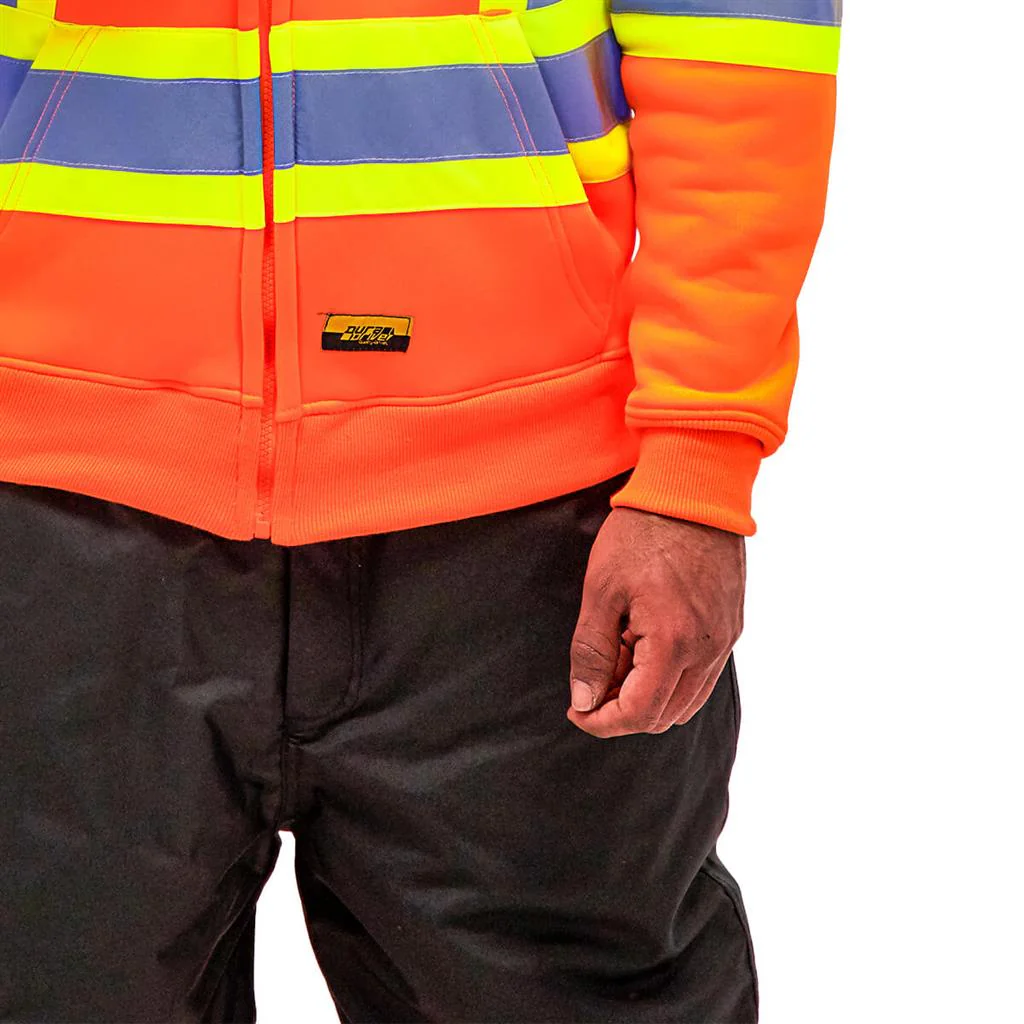 DuraDrive Men's 4 in. Hi-Vis Reflective Stripes Hooded Jacket - Image 8
