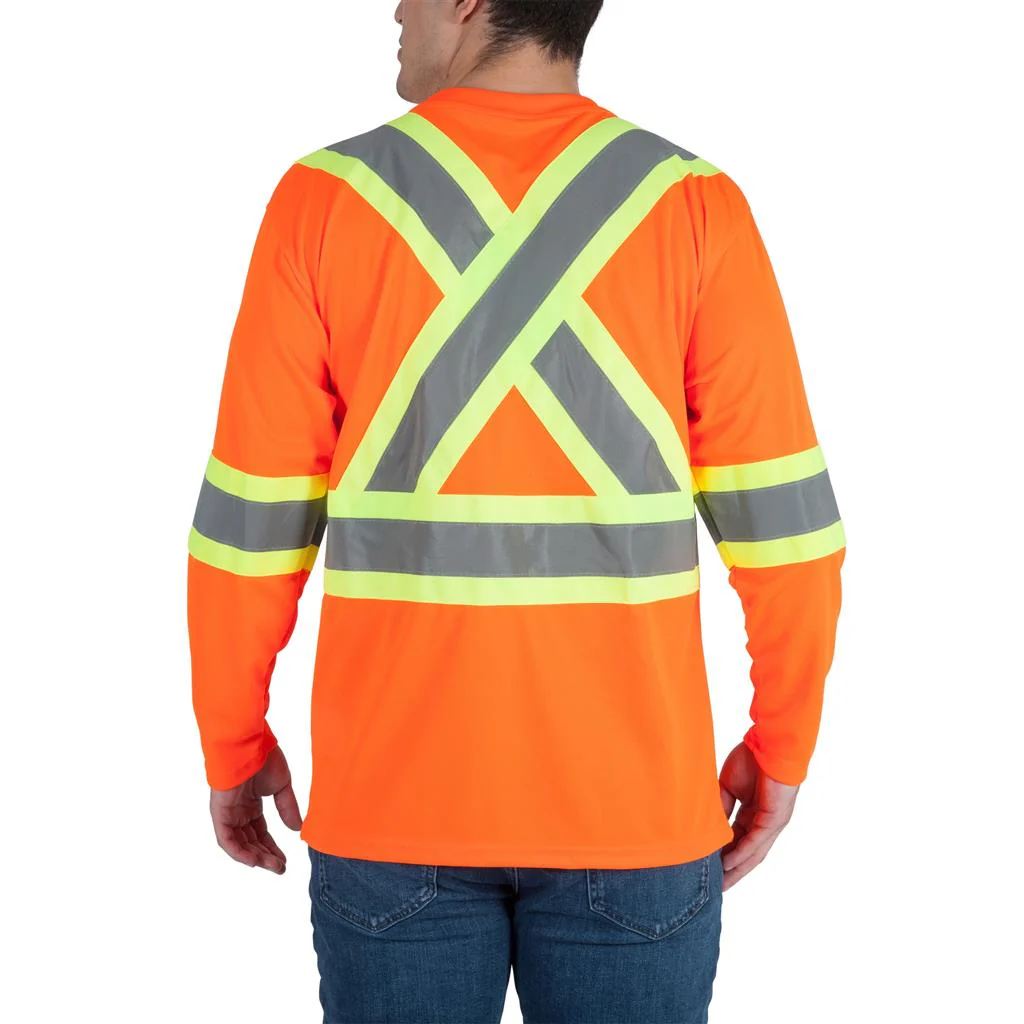 DuraDrive Men's Orange Hi-Vis Long Sleeve Cooling Safety T-Shirt - Image 2