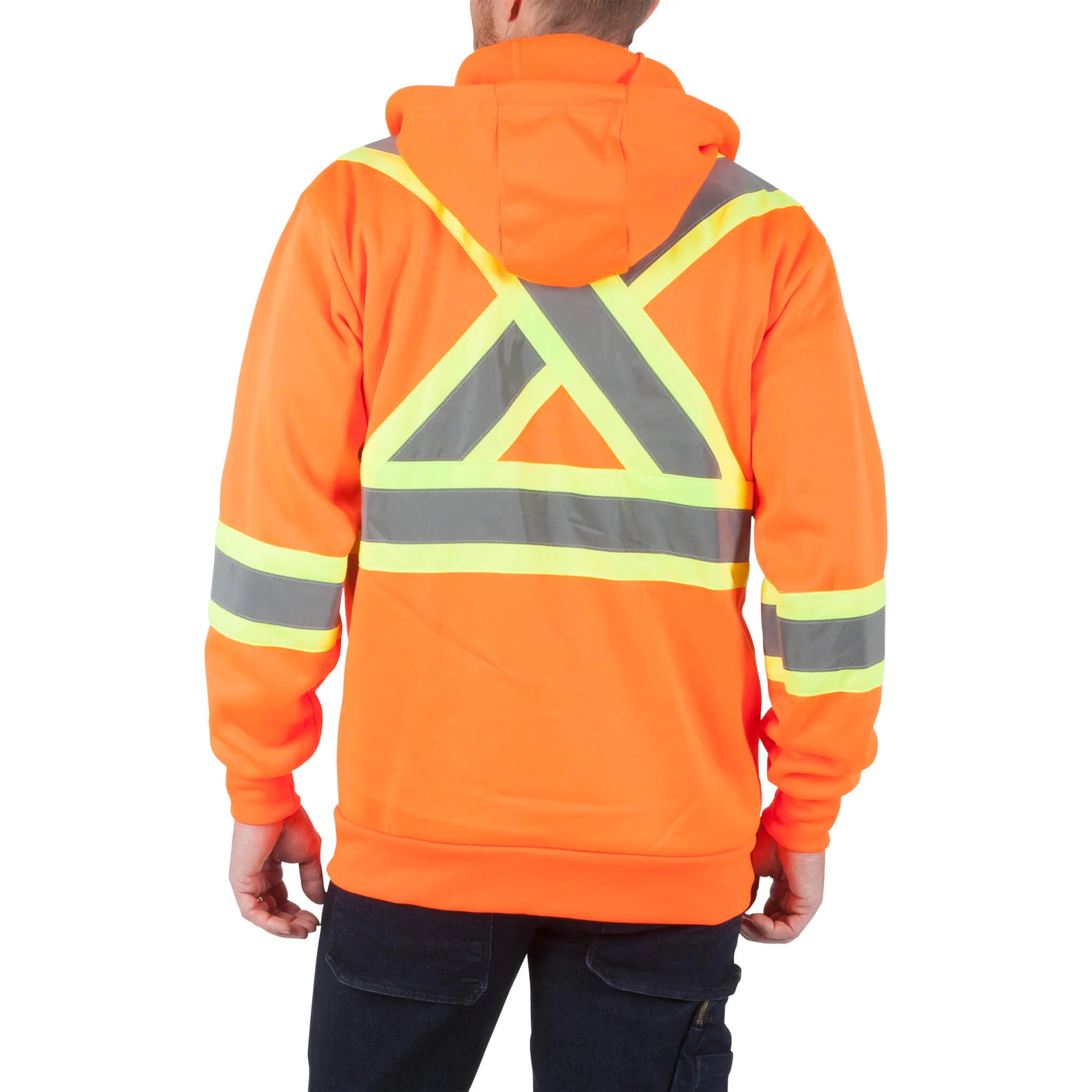 DuraDrive Orange Hi-Vis Class 1 L2 Hoodie Detachable Hood - Image 3