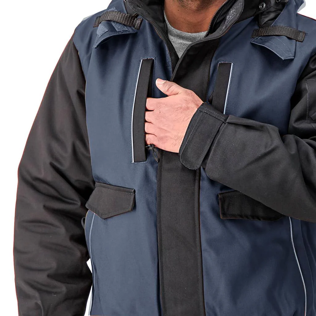 DuraDrive Tradesman Two Tone Hooded Jacket Navy-Black - Image 8