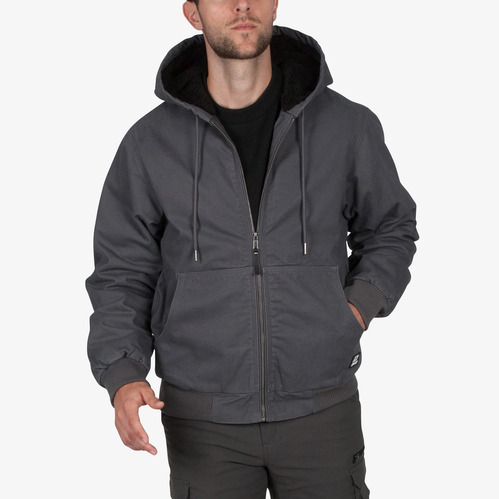 DuraDrive Sherpa-Lined Canvas Hoodie Jacket