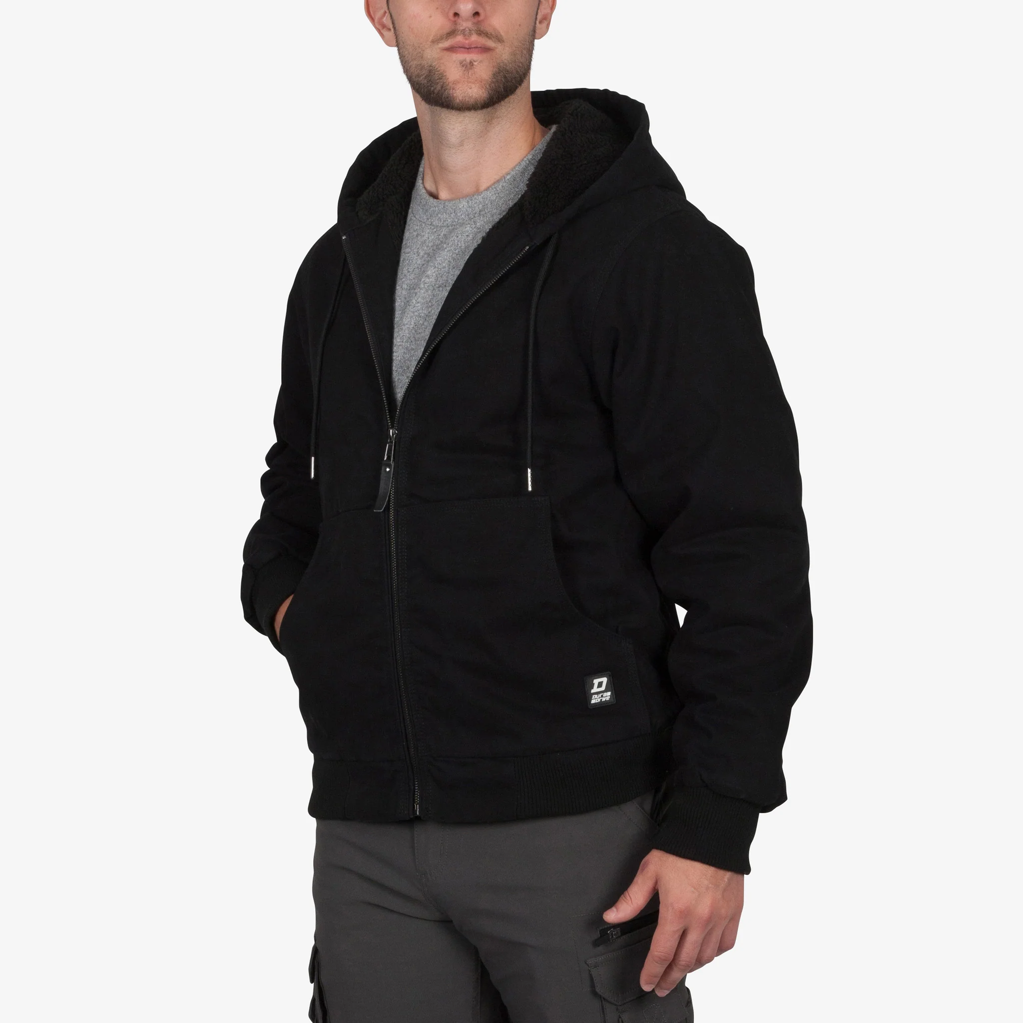 DuraDrive Sherpa-Lined Canvas Hoodie Jacket - Image 3