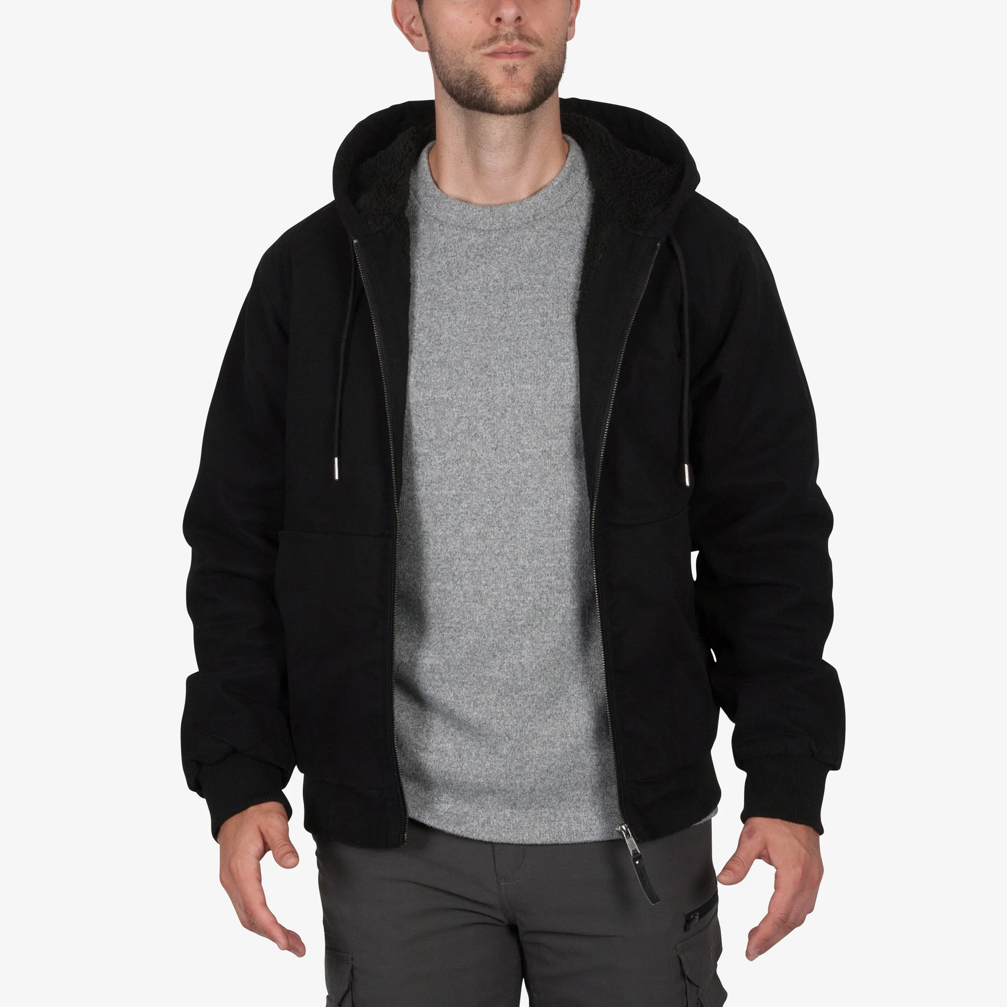 DuraDrive Sherpa-Lined Canvas Hoodie Jacket - Image 8