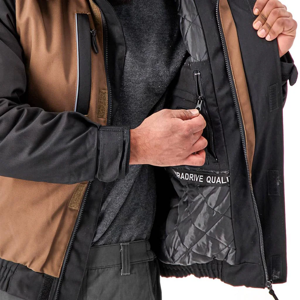 DuraDrive Tradesman Two Tone Hooded Jacket Timber-Black - Image 6