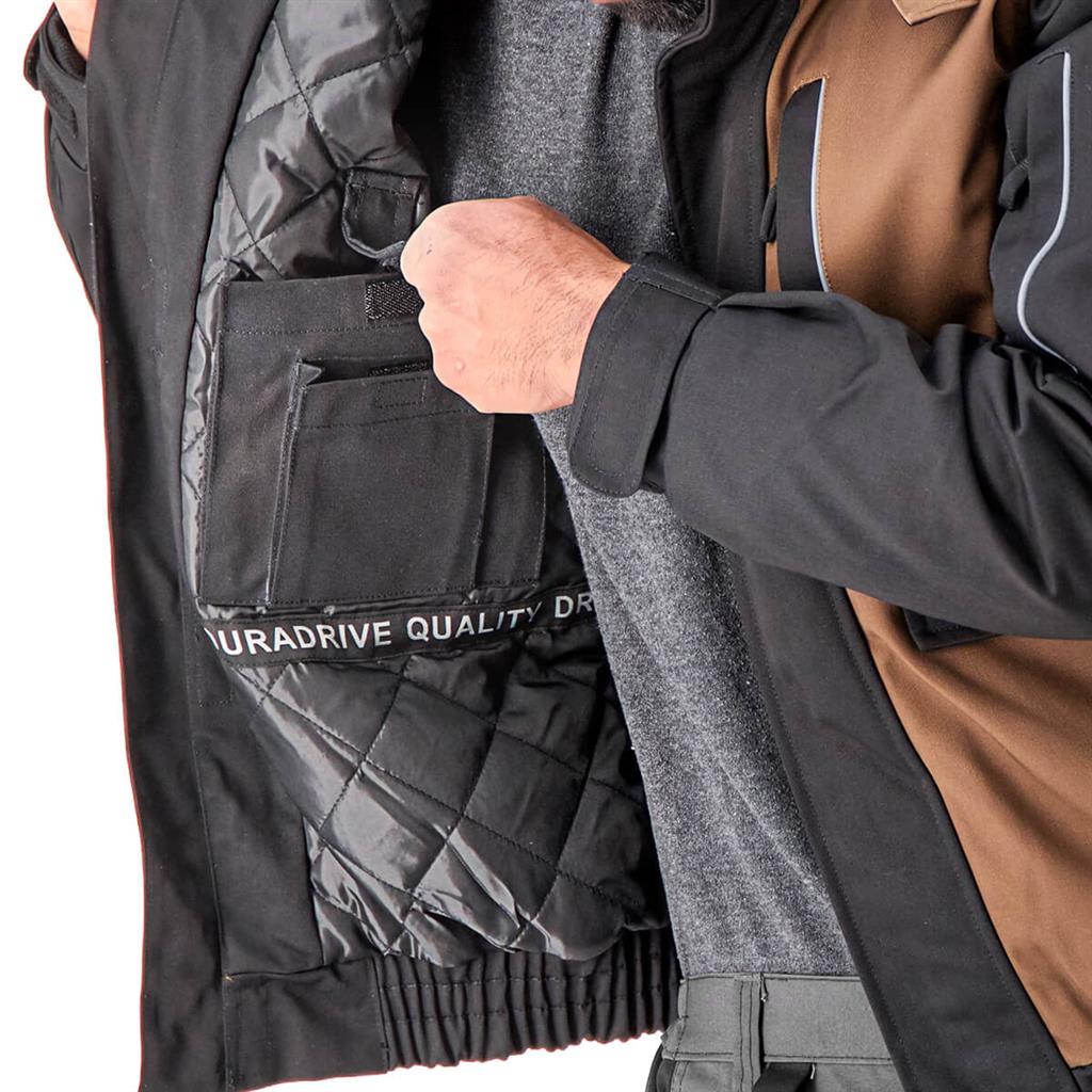 DuraDrive Tradesman Two Tone Hooded Jacket Timber-Black - Image 7