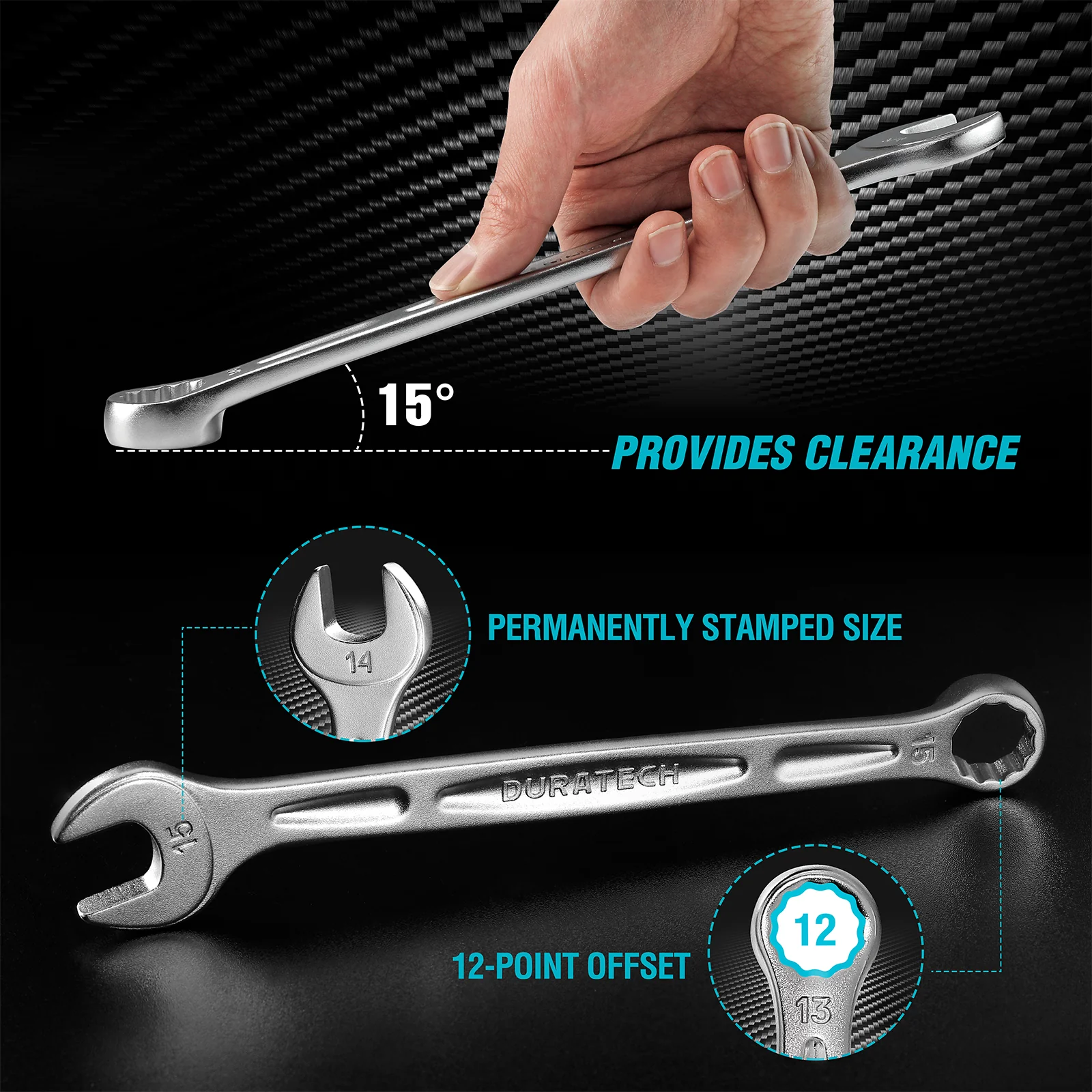 Duratech DT402051 Combination Wrench Metric Crv Set 8Pc - Image 3