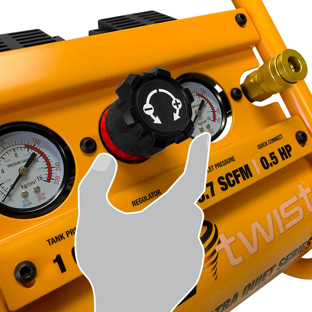 DuraTwist 1.0 Gal. 0.5 HP Ultra Quiet Air Compressor - Image 4