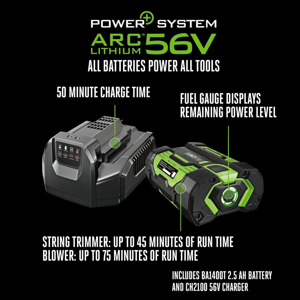 EGO ST6151LB 56V POWER+ String Trimmer & Leaf Blower Combo Kit (ST1510T+LB6150 w/2.5Ah battery) - Image 11