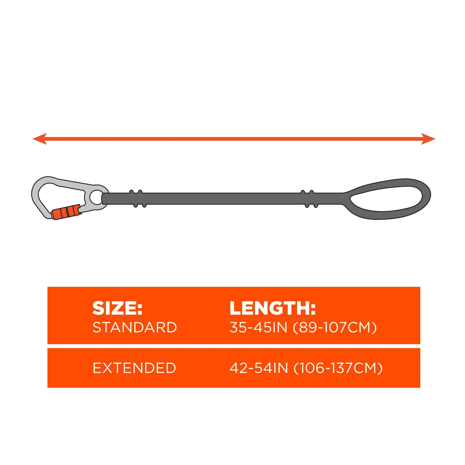 Ergodyne Squids 19003 10 lb 1 Legs Carabiner Standard Tool Lanyard with Carabiner and Cinch Loop - Image 2