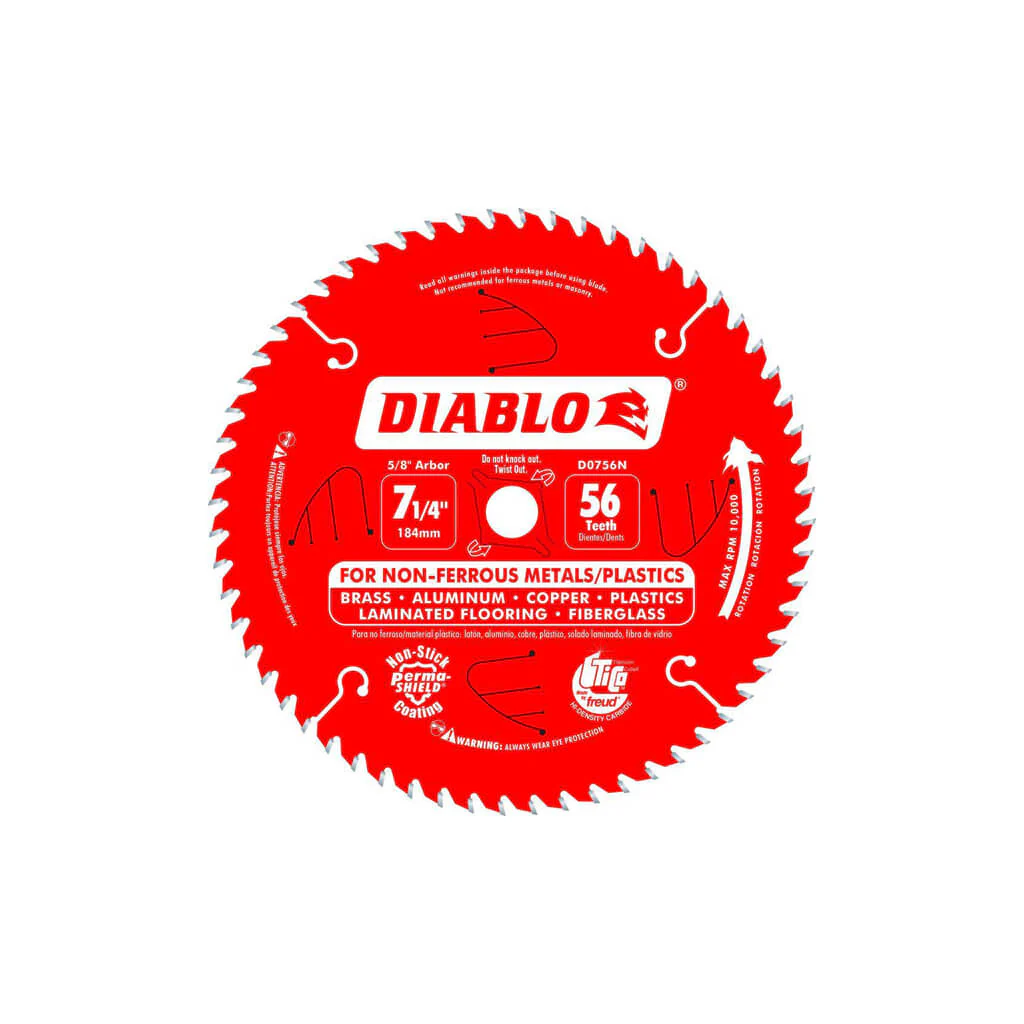 Freud Diablo D0756N 7-1/4 in. 56-Tooth Super Density Micro-Grain Carbide Tipped Aluminum Cutting Saw Blade