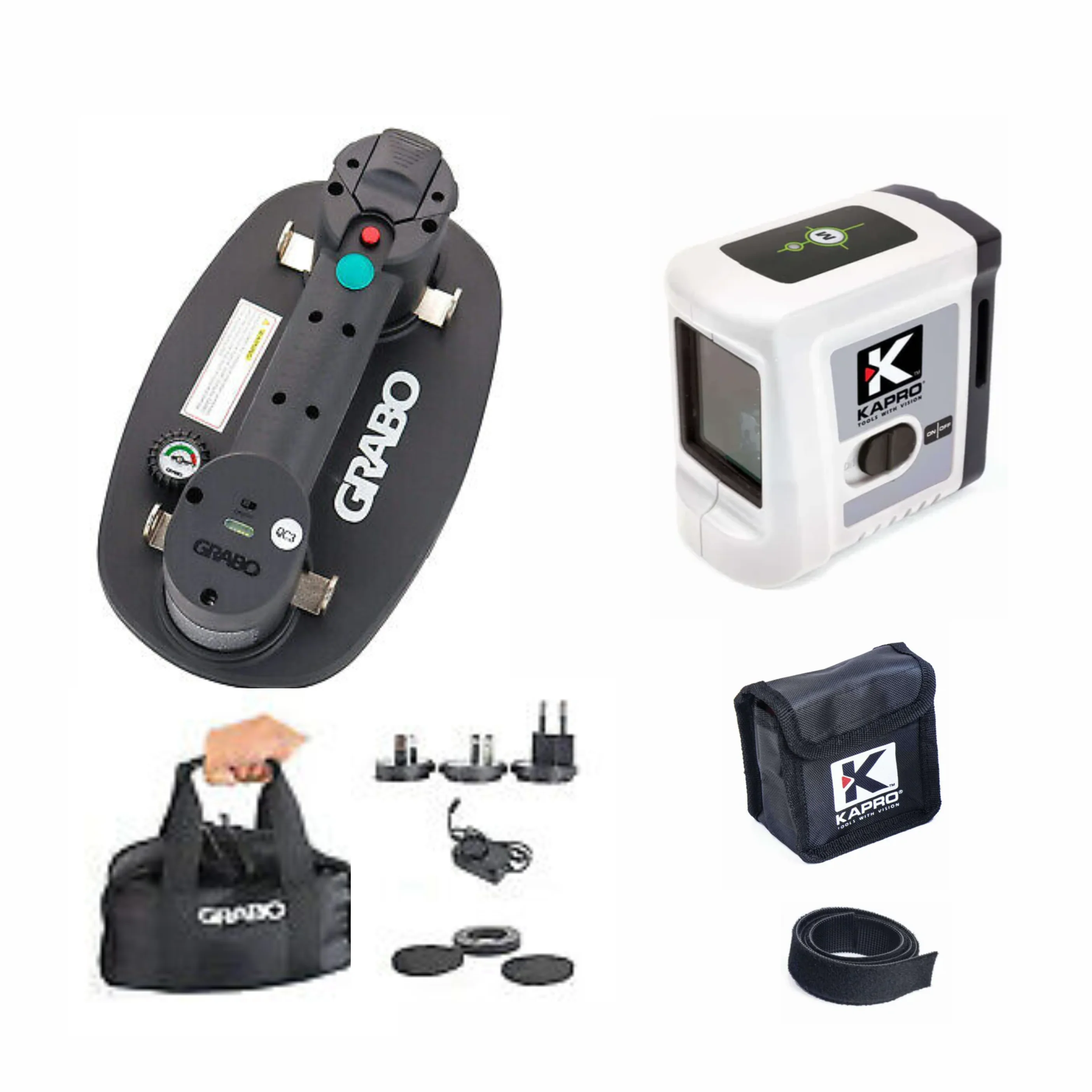 Grabo Nemo Analog Lifter And Kapro 862G Pro Green Cross Line Laser kit - Image 2
