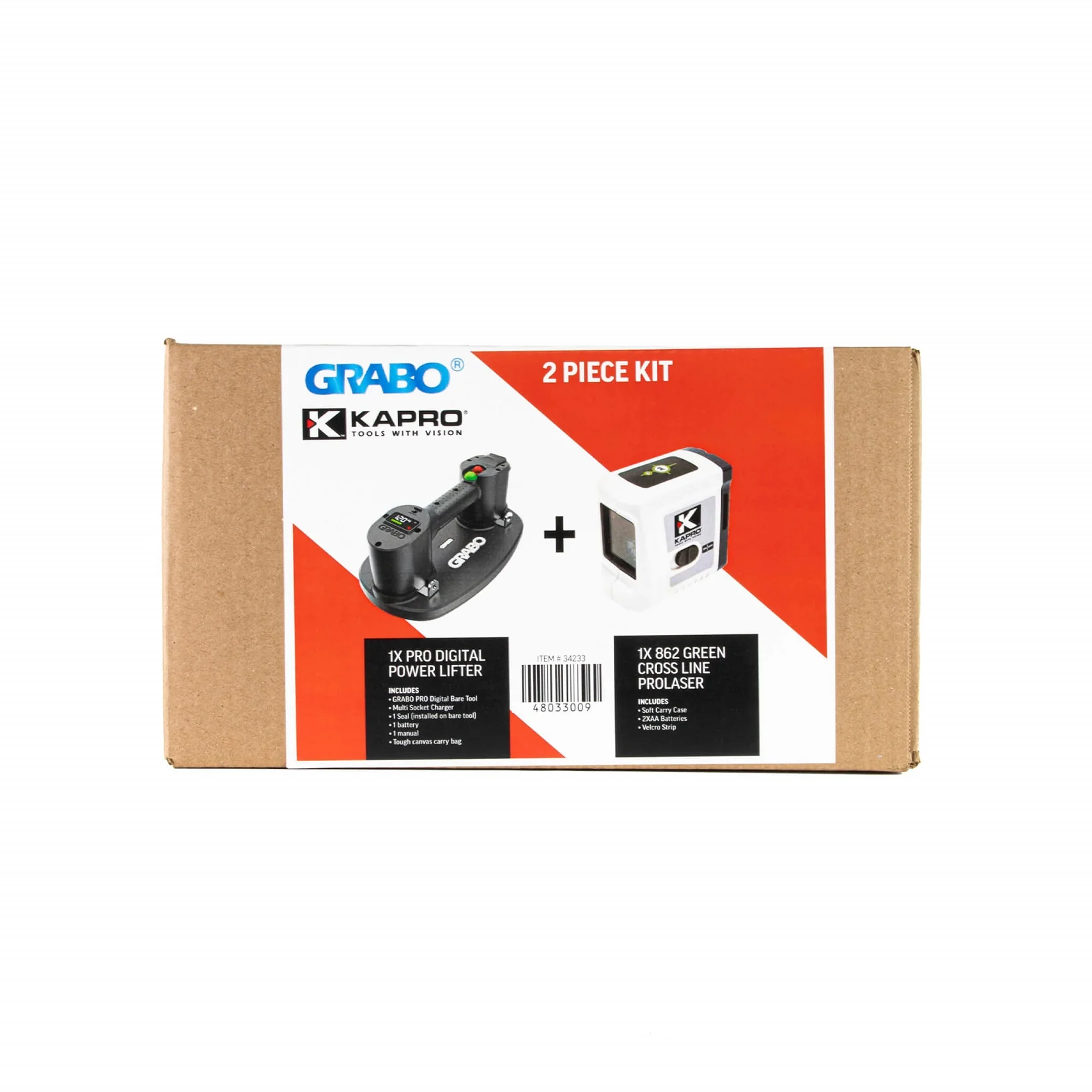 Grabo Pro Digital Lifter And Kapro 862G Pro Green Cross Line Laser kit - Image 3