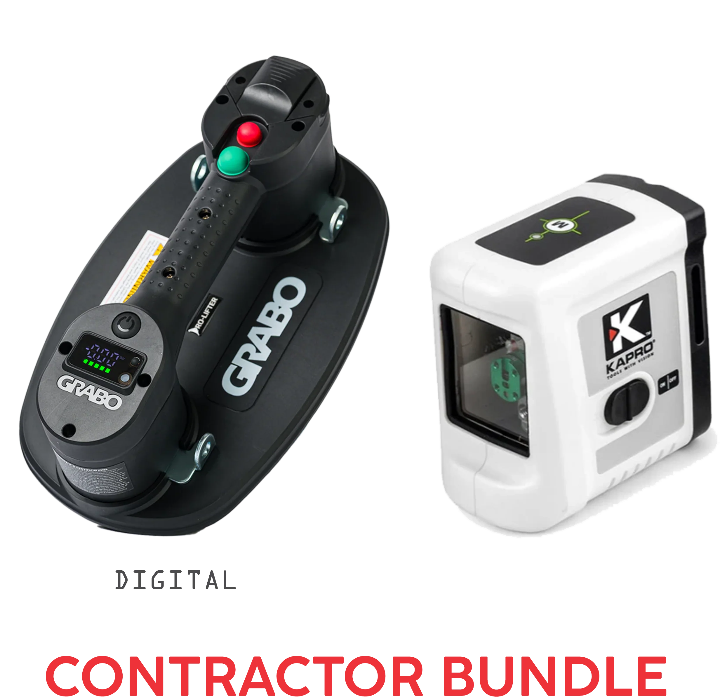 Grabo Pro Digital Lifter And Kapro 862G Pro Green Cross Line Laser kit - Image 7
