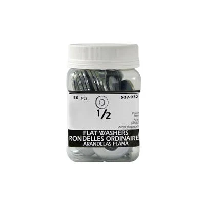 H Paulin 1/2 in. Zinc Flat Washers (50 per Jug)