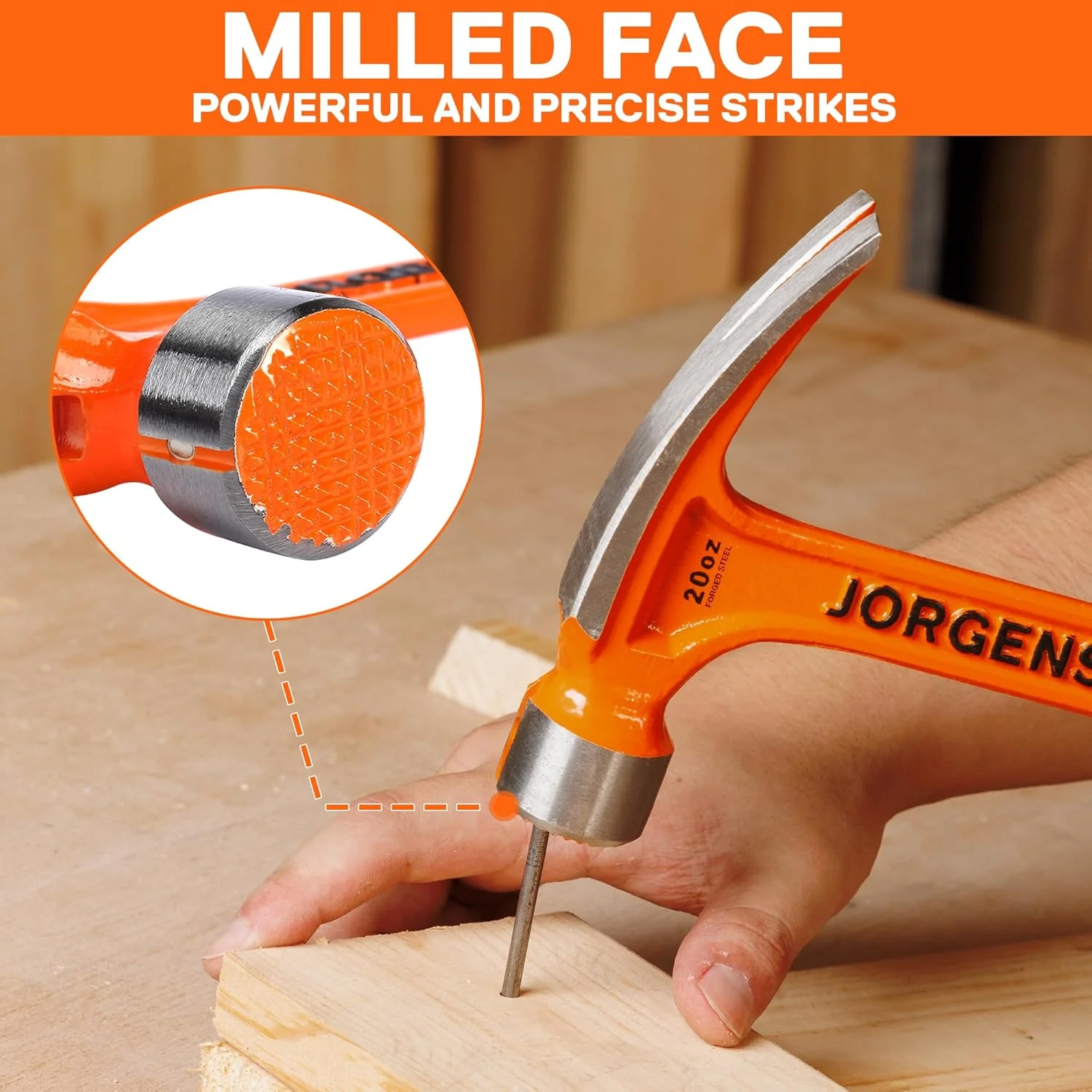 Jorgensen 60102 20 oz Carbon Steel Framing Hammer - Image 10