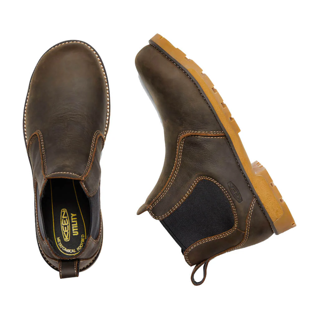 KEEN 1021337 Men's CSA 6 in. Cascade Brown Seattle Romeo Leather Aluminum Toe Slip-On Work Shoes - Image 3