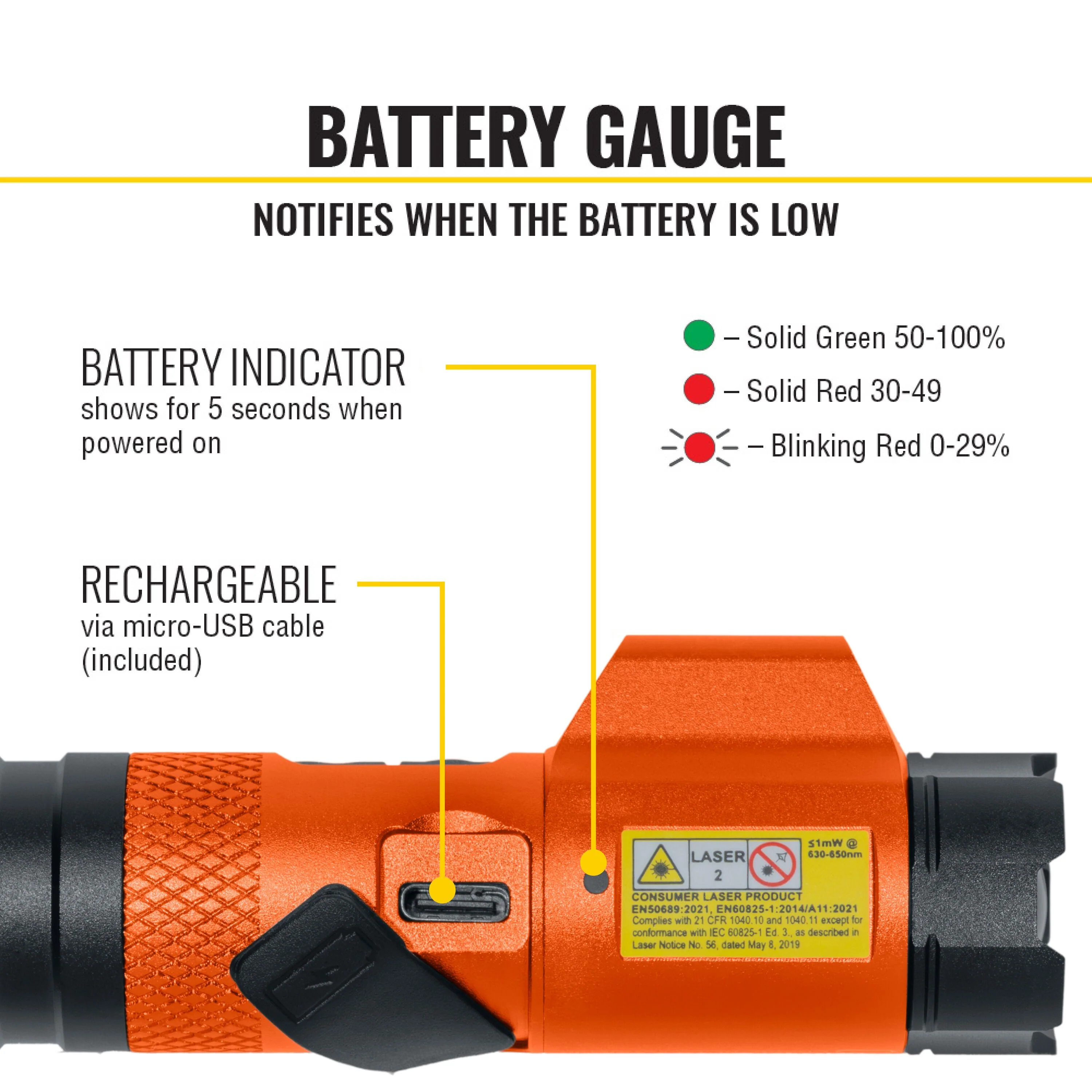 Klein 56040 Rechargeable Focus Flashlight With Laser - Image 12