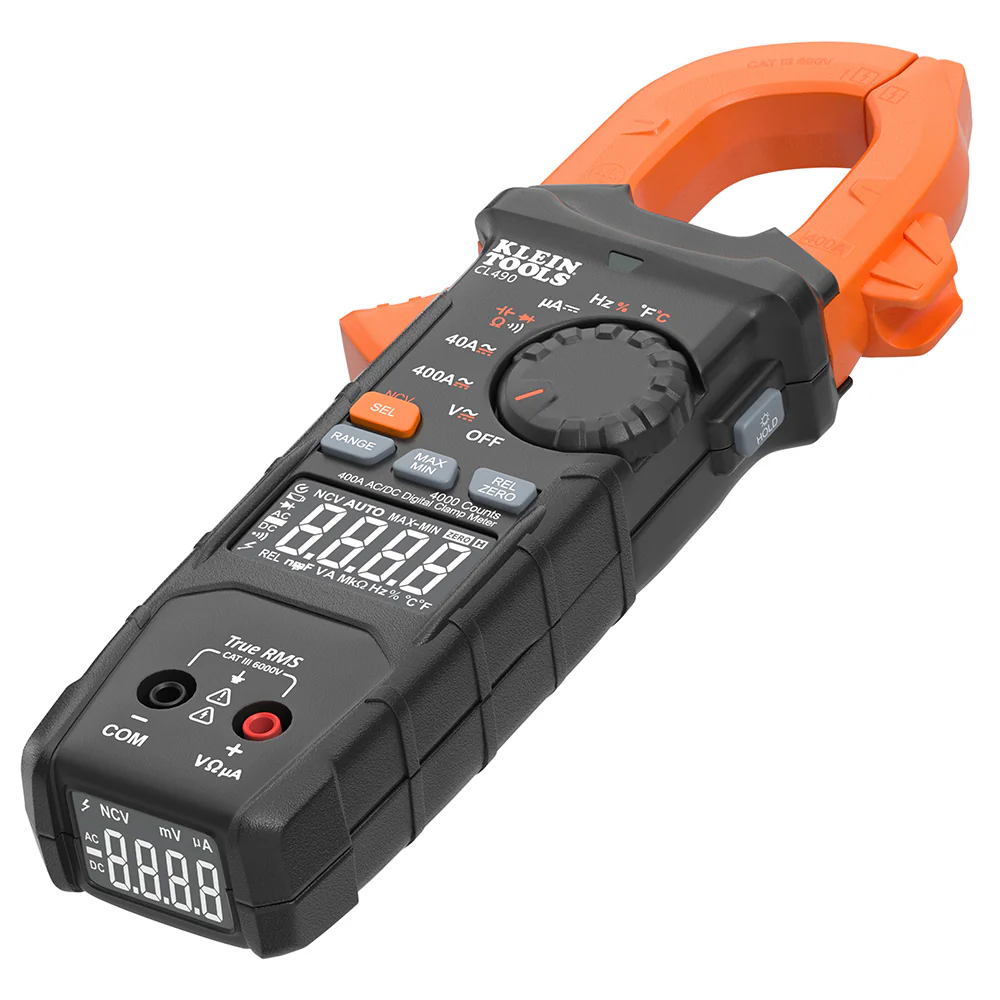 Klein CL490 400A AC/DC Dual Display Auto Ranging Digital Clamp Meter