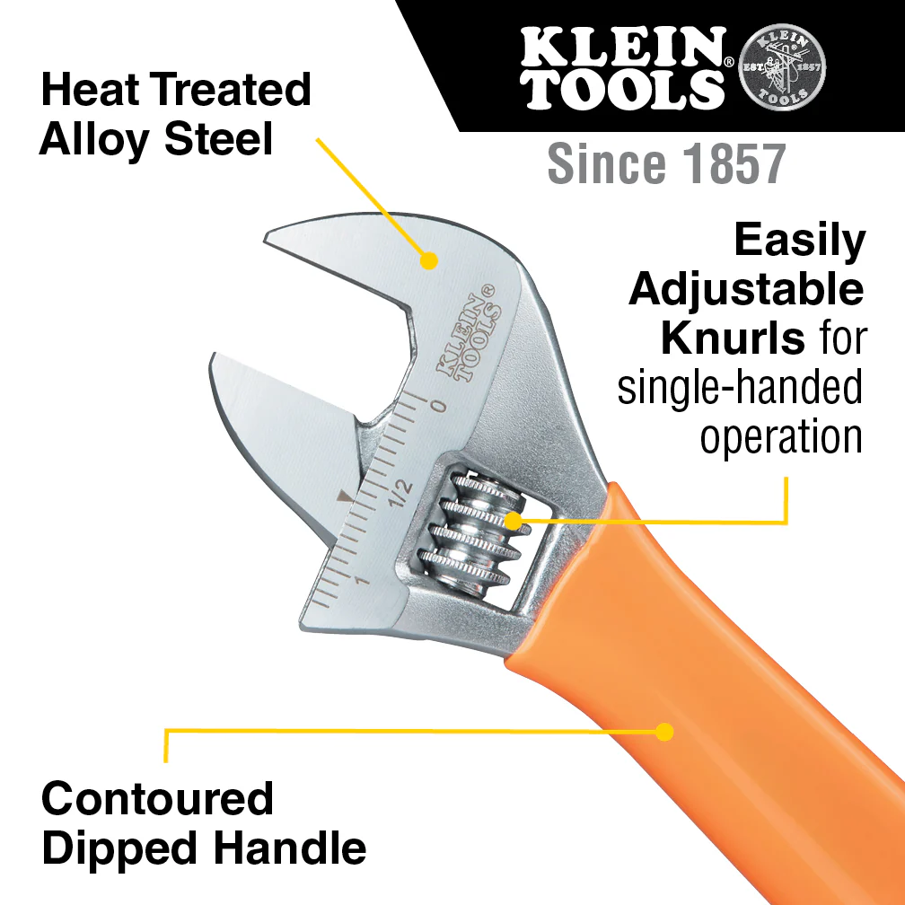 Klein O5078 Extra-Capacity Adjustable Wrench 8 in. - Image 9