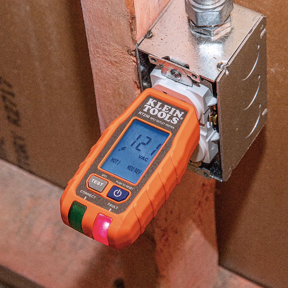 Klein RT250 GFCI Receptacle Tester With LCD - Image 6