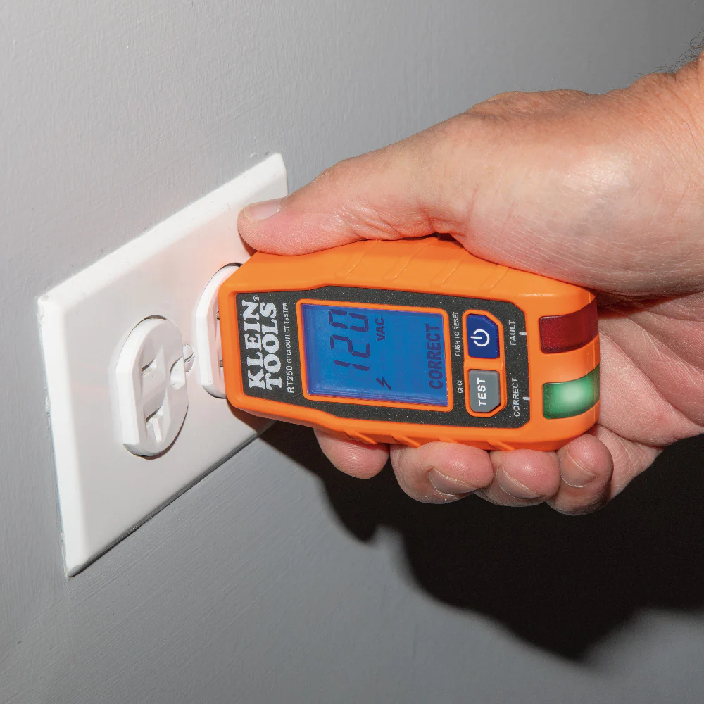 Klein RT250 GFCI Receptacle Tester With LCD - Image 7