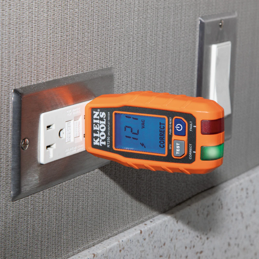 Klein RT250 GFCI Receptacle Tester With LCD - Image 8