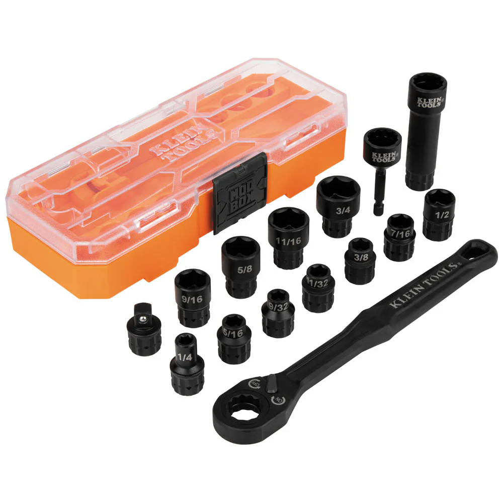 Klein 65400 Knect 3/8 in. Drive Pass Through Socket Set 15-Piece - Image 2