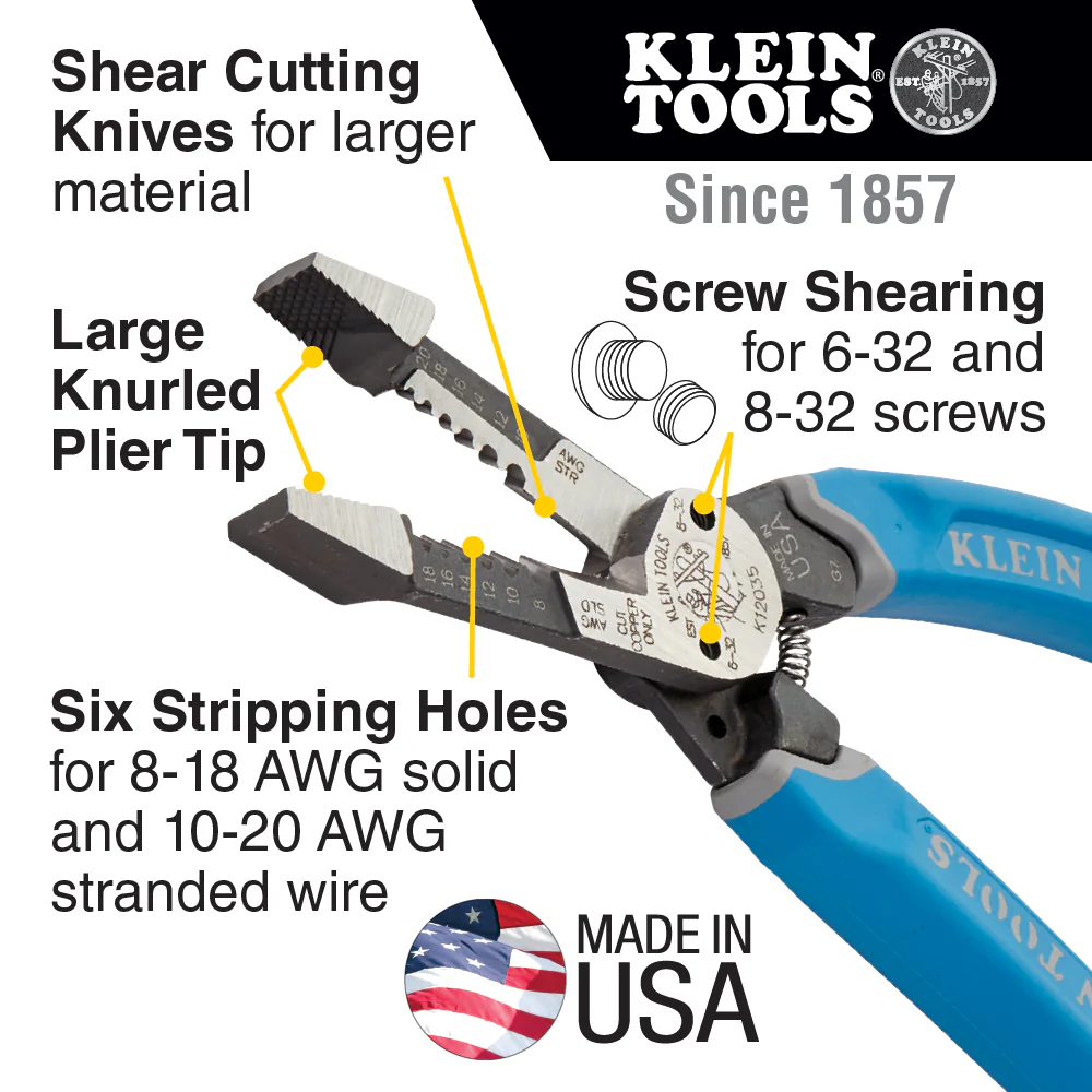 Klein K12035 Kurve Heavy-Duty Wire Stripper 8-20 Awg - Image 11