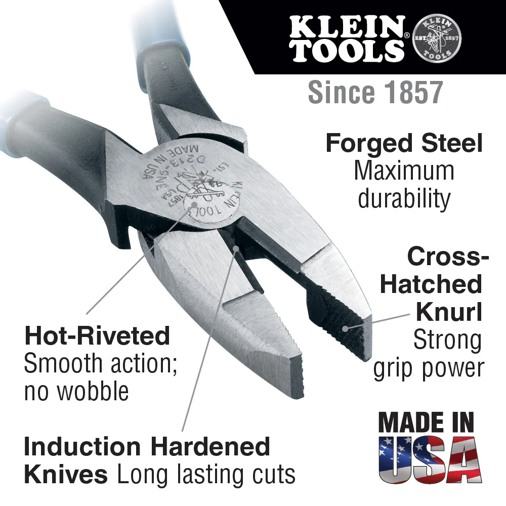 Klein D20009NE Linemans Pliers 9 in. - Image 6