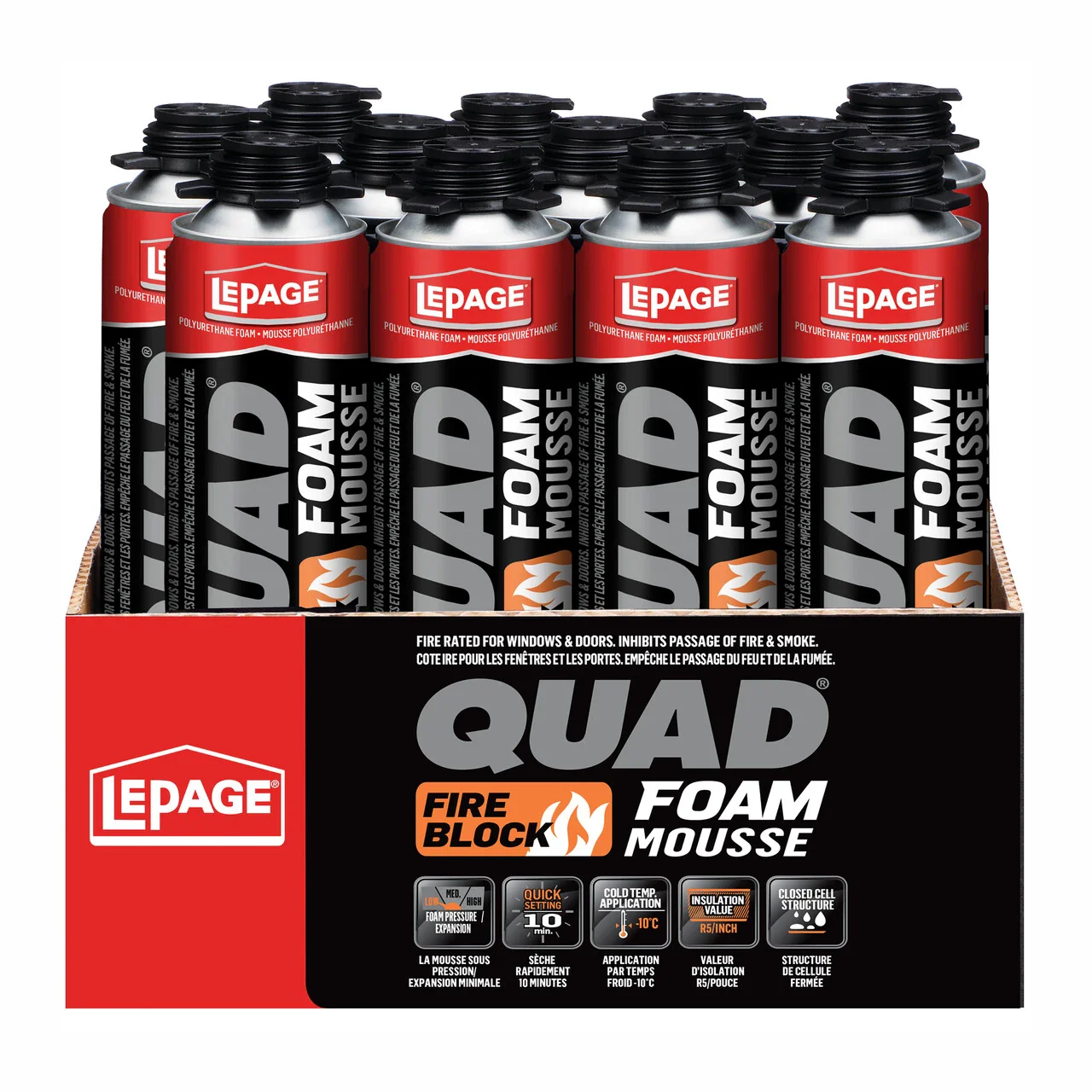 LePage 2900735 Quad Fire Block Spray Foam Insulation 598G - Image 3