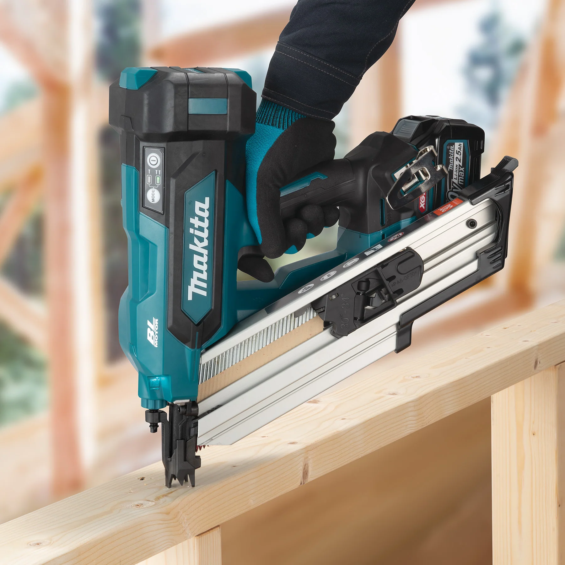 MAKITA
  BN001GZ01 40V Max XGT Brushless 3-1/2 in. Framing Nailer, 30-34° Clipped
  Head, Tool Only - Image 19