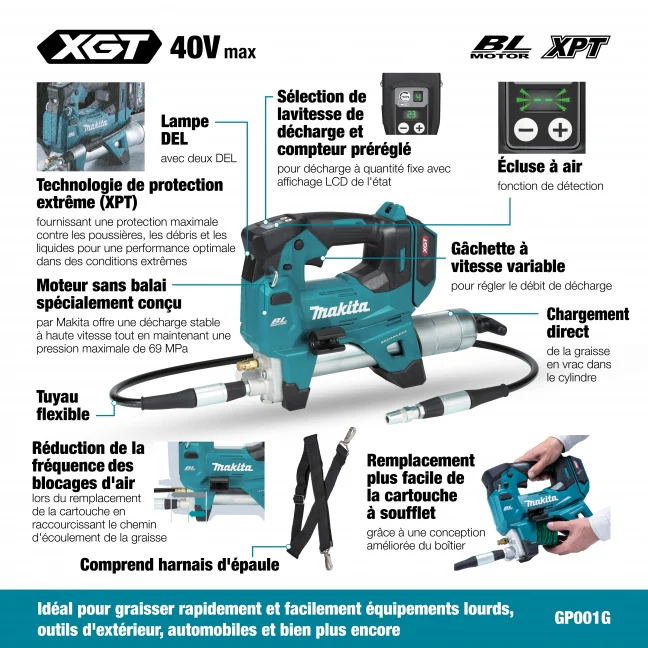 MAKITA GP001GZ 40V Max XGT BL
Grease Gun, Tool Only - Image 3