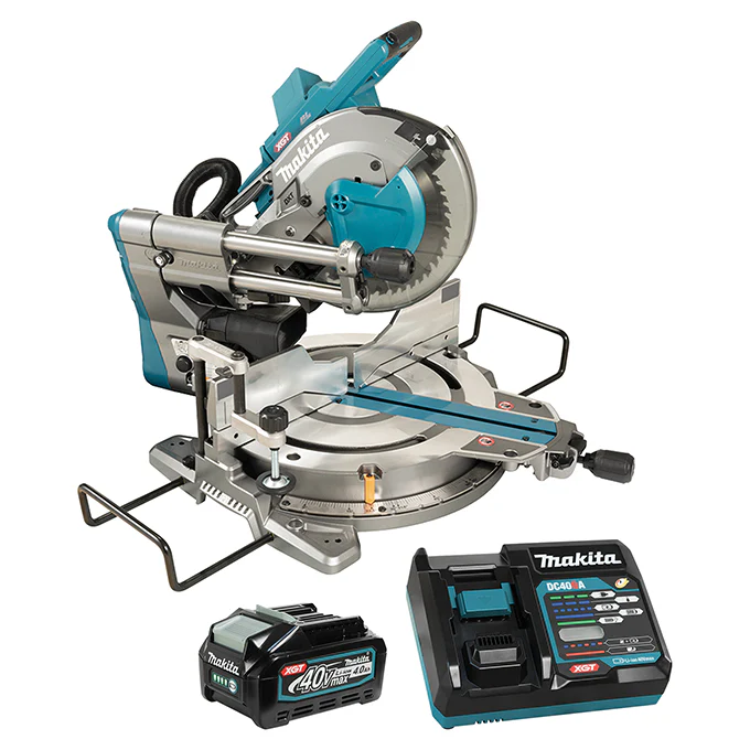 MAKITA LS004GM102 40V Max
XGT 10 in. Dual Compound Mitre Saw Kit
with AWS (4.0Ah x1)