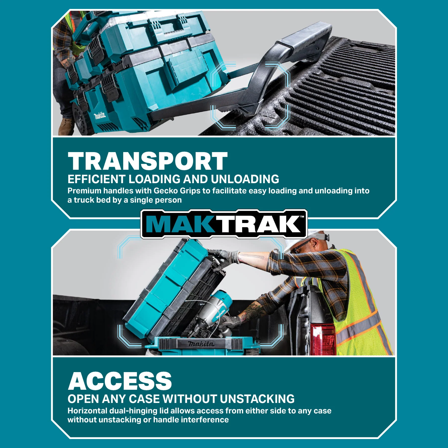 Makita Maktrak™ T-92156 2Pc Medium Deep Bin Set (For T-90043/T-90065) - Image 8