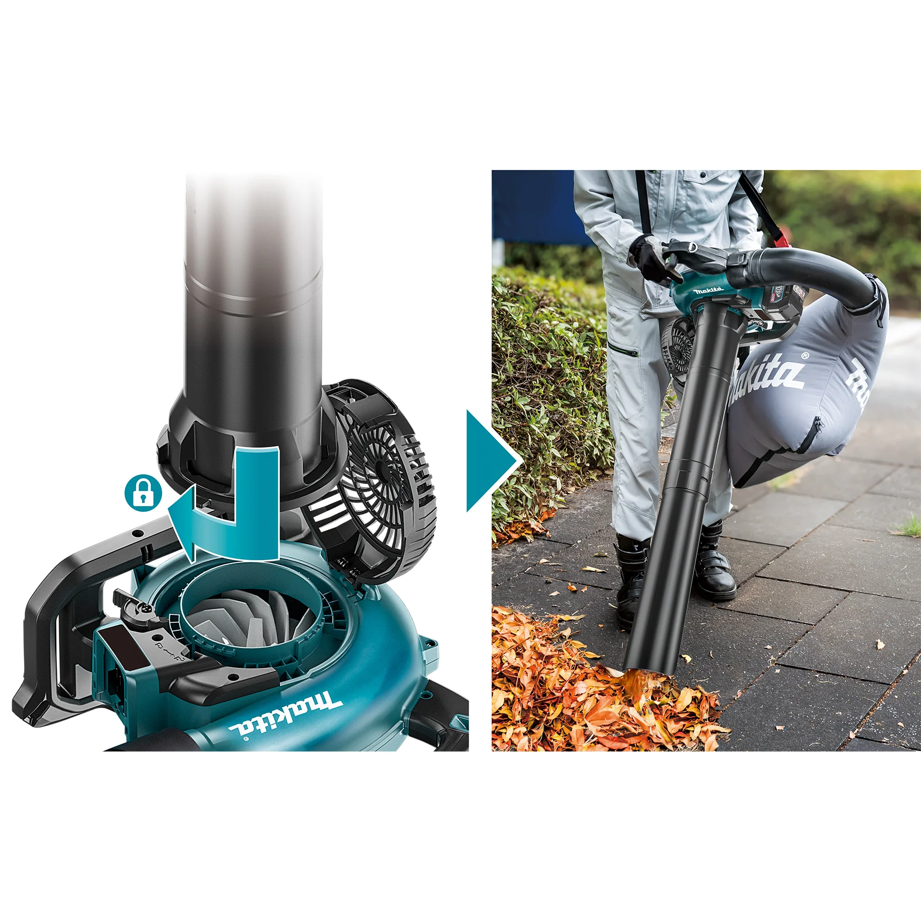 MAKITA UB003GZ 40V Max XGT
  Brushless 487 CFM Blower w/Vacuum Kit, Tool Only - Image 12