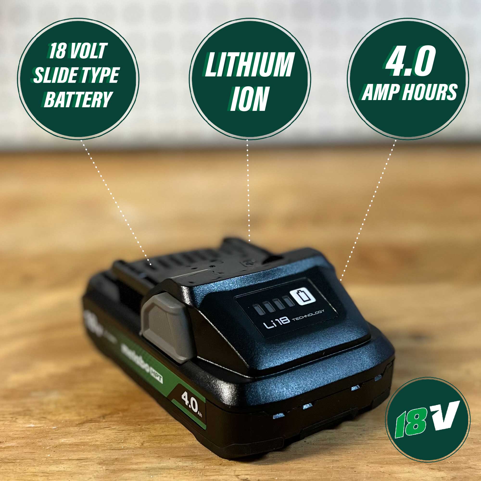 Metabo HPT 378681M 18V 4 Ah Battery with Fuel Indicator - Image 4