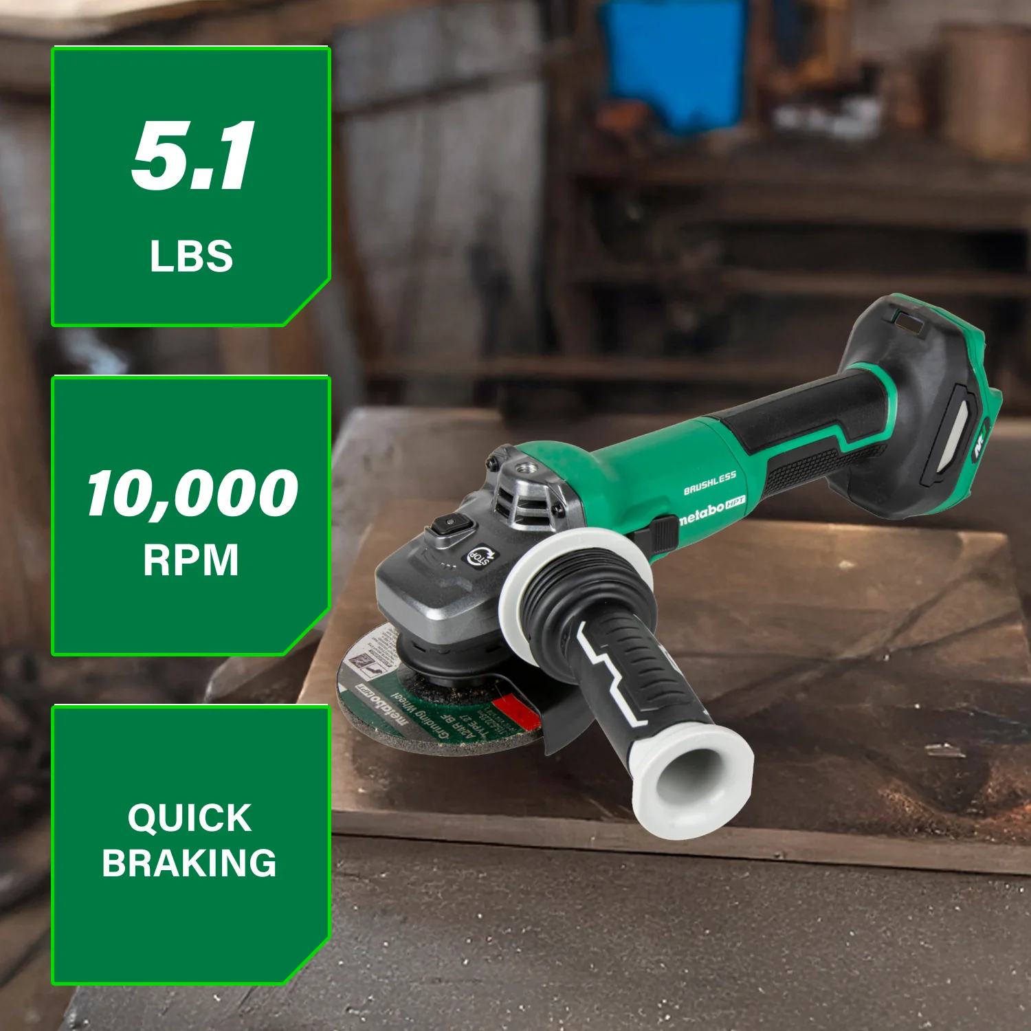 METABO HPT G3612DVEQ6M 36V Vs Grinder, Slide, Bare 4-1/2 in. - Image 2