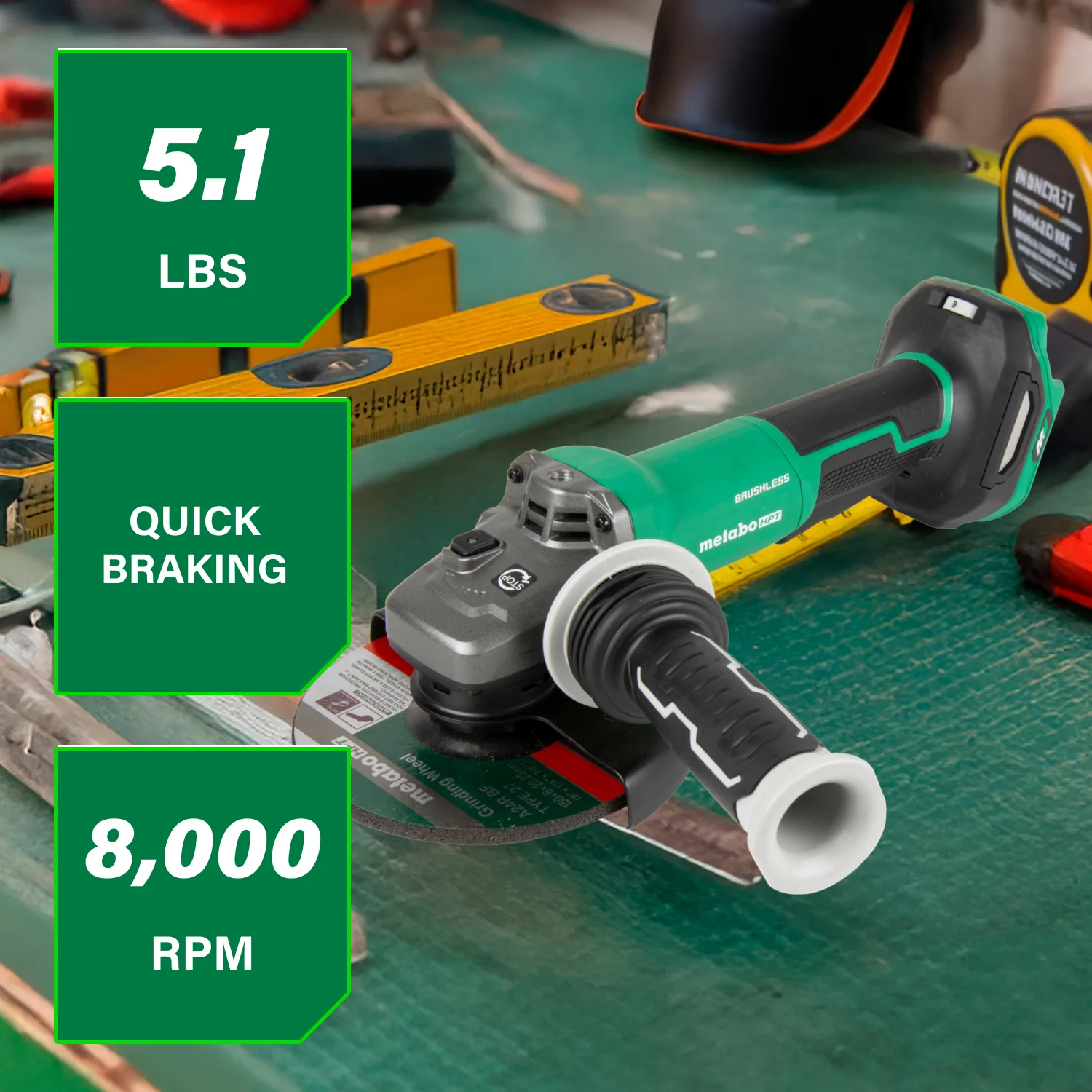 METABO HPT G3615DVFQ6M  36V Vs Grinder, Paddle, Bare 4-1/2 in.-6 in. - Image 2
