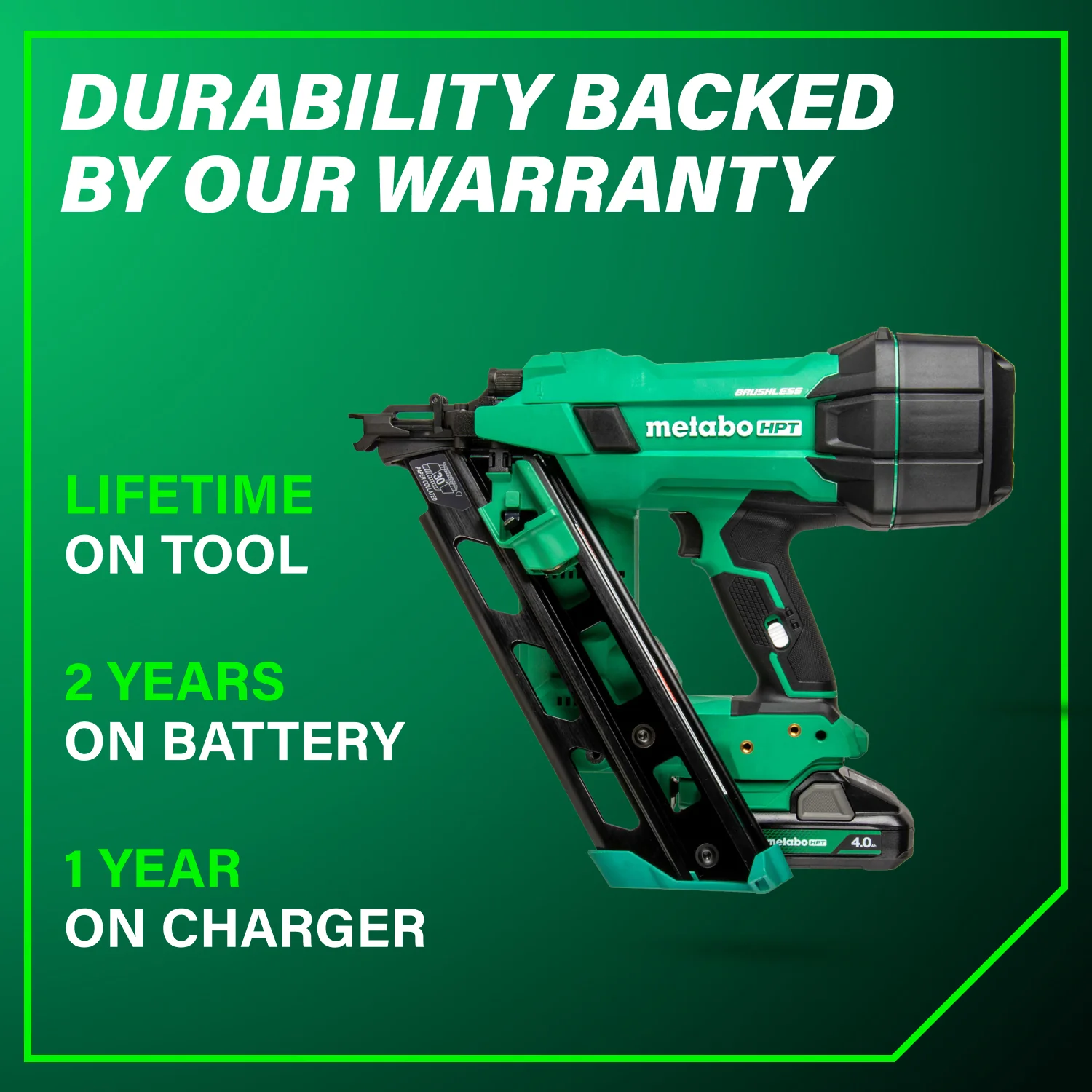 Metabo HPT NR1890DCAM 18V MultiVolt Cordless 30 Degree 3-1/2 in. Paper Tape Framing Nailer (1x4.0Ah) - Image 11