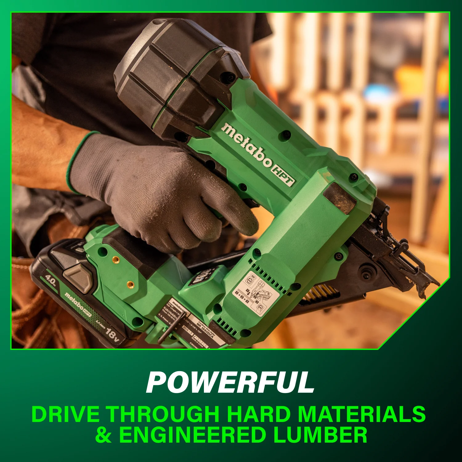 Metabo HPT NR1890DCAM 18V MultiVolt Cordless 30 Degree 3-1/2 in. Paper Tape Framing Nailer (1x4.0Ah) - Image 6