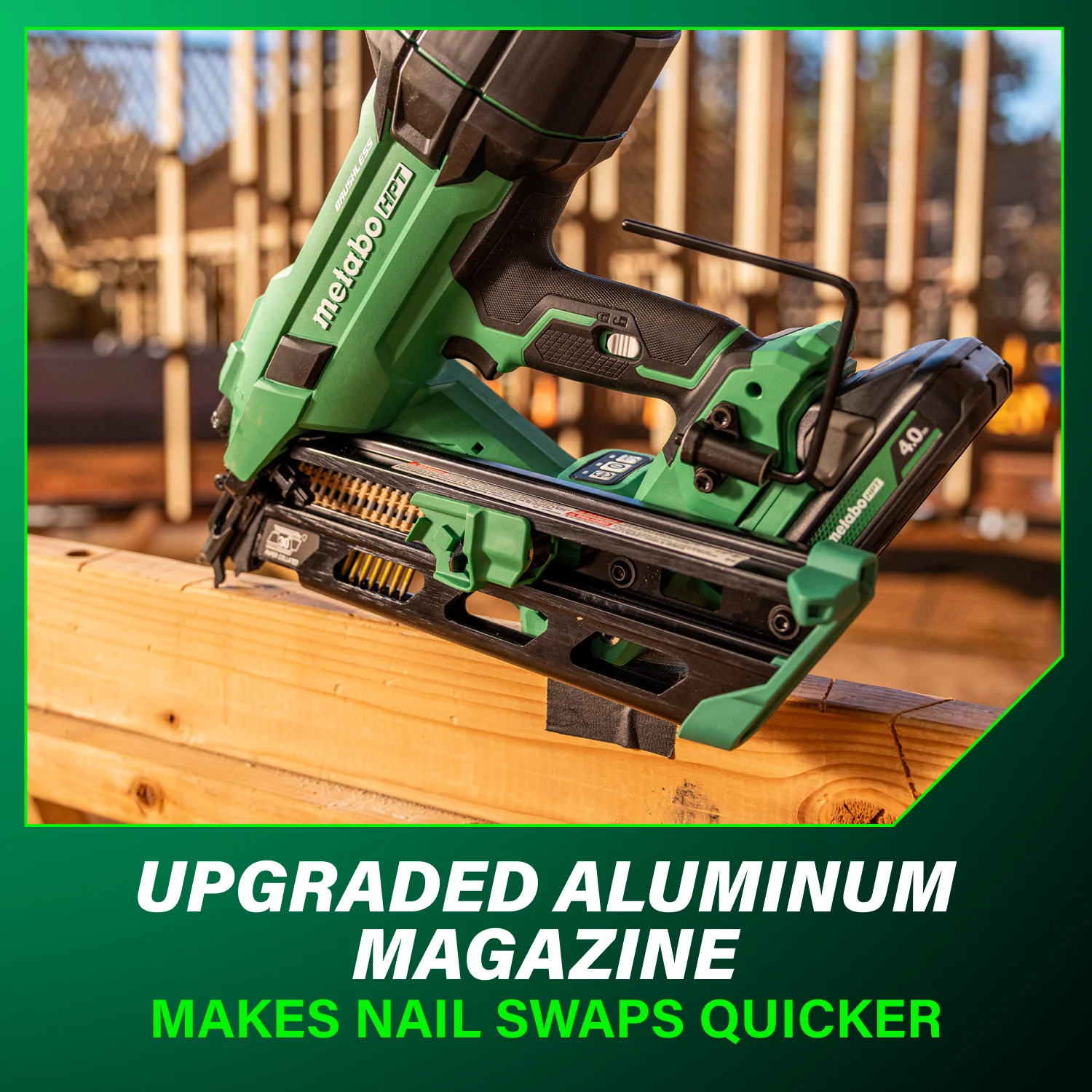 Metabo HPT NR1890DCAM 18V MultiVolt Cordless 30 Degree 3-1/2 in. Paper Tape Framing Nailer (1x4.0Ah) - Image 9